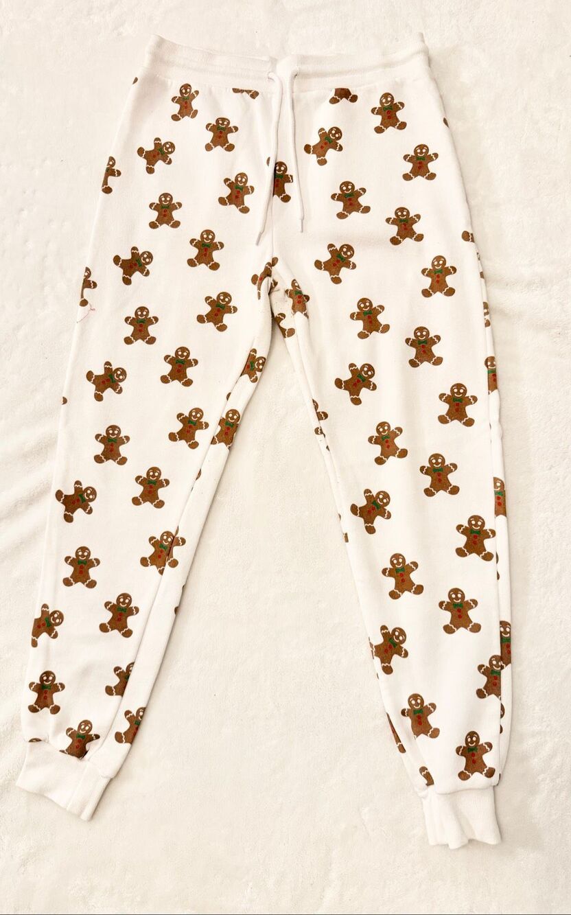 Chemistry Cream Gingerbread Print Cropped Jogger Pants - Picture 2 of 7